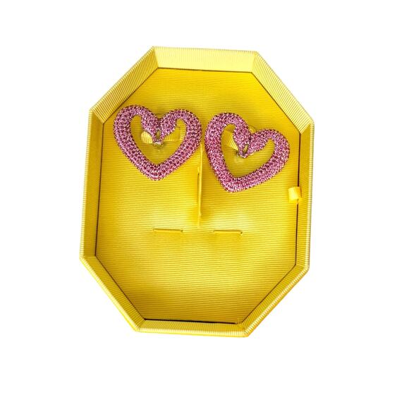 Swarovski Sublima Clip Earrings (Heart, Large, Pink, Rhodium plated) - Picture 1 of 4